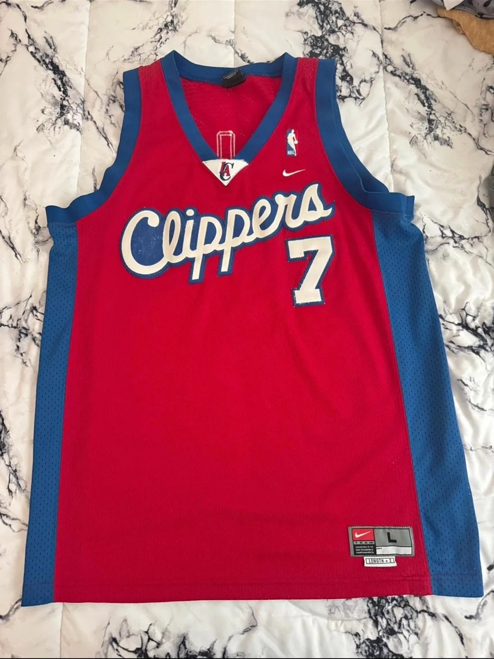 Nike Clippers Red & Blue Basketball Jersey Lamar Odom